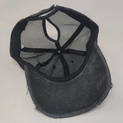 Unbranded Strapback Mesh Back Trucker Hat Gray One Size Adjustable Blank