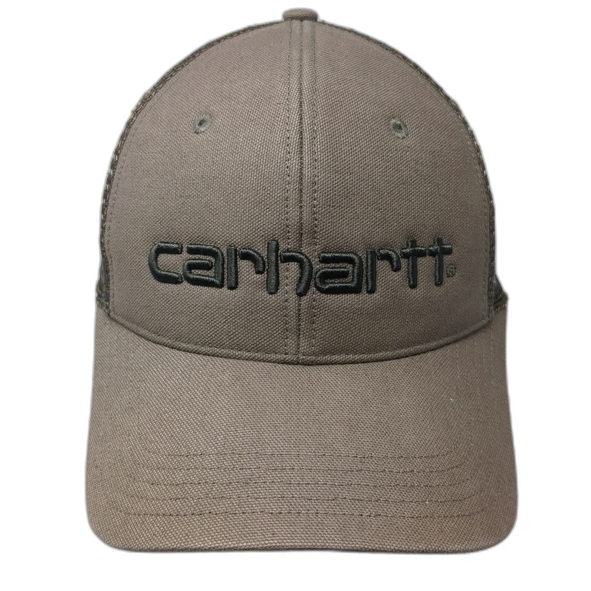 Carhartt Brown One Size Trucker Hat Snapback Mesh Embroidered Logo Workwear
