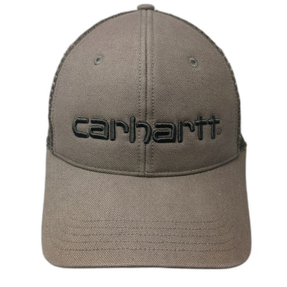 Carhartt Brown One Size Trucker Hat Snapback Mesh Embroidered Logo Workwear