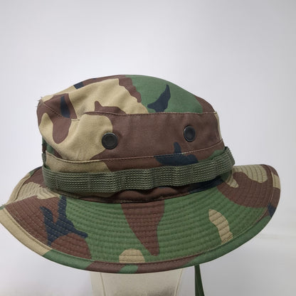 Propper Boonie Hat Green Brown 7 1/2 Camouflage Chin Strap Branch Loops Outdoor