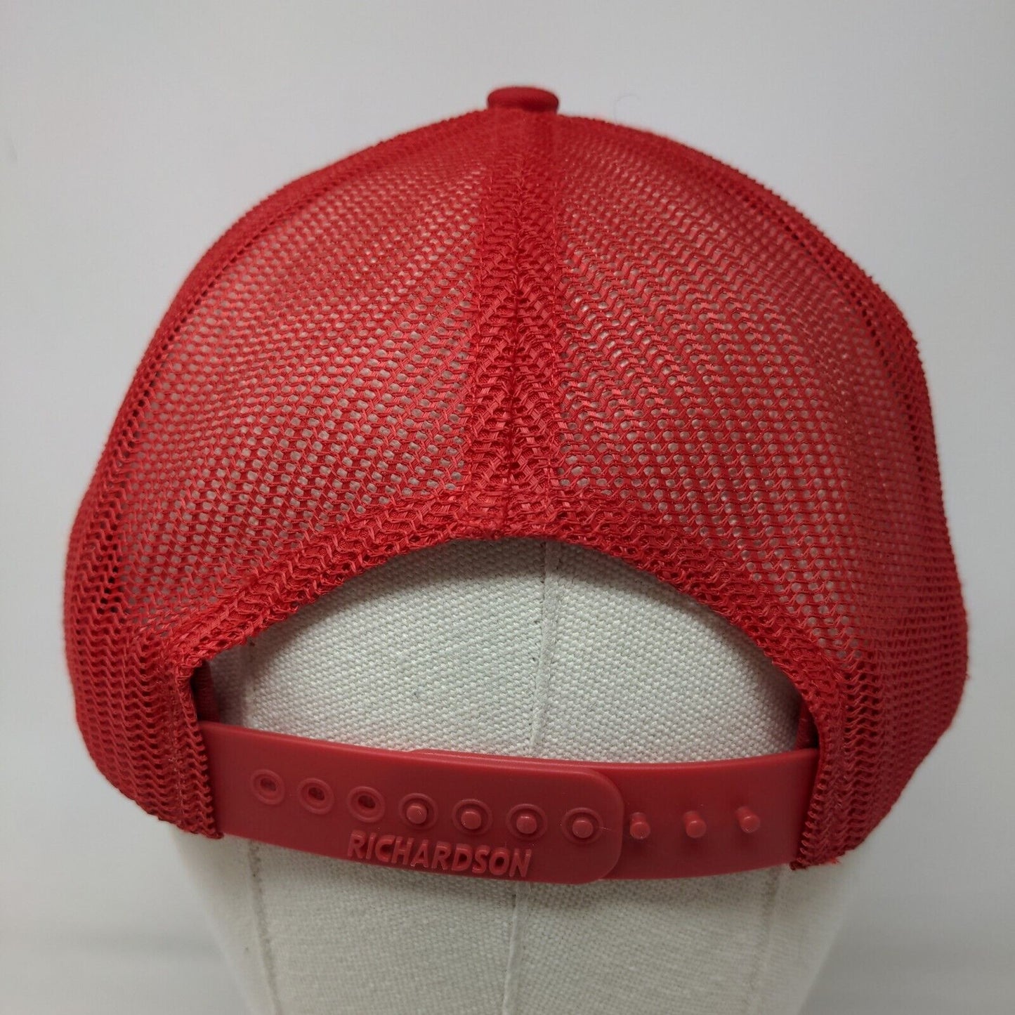 Richardson Style 112 Men's Snapback Mesh Back Trucker Hat Red Ladybug Logo