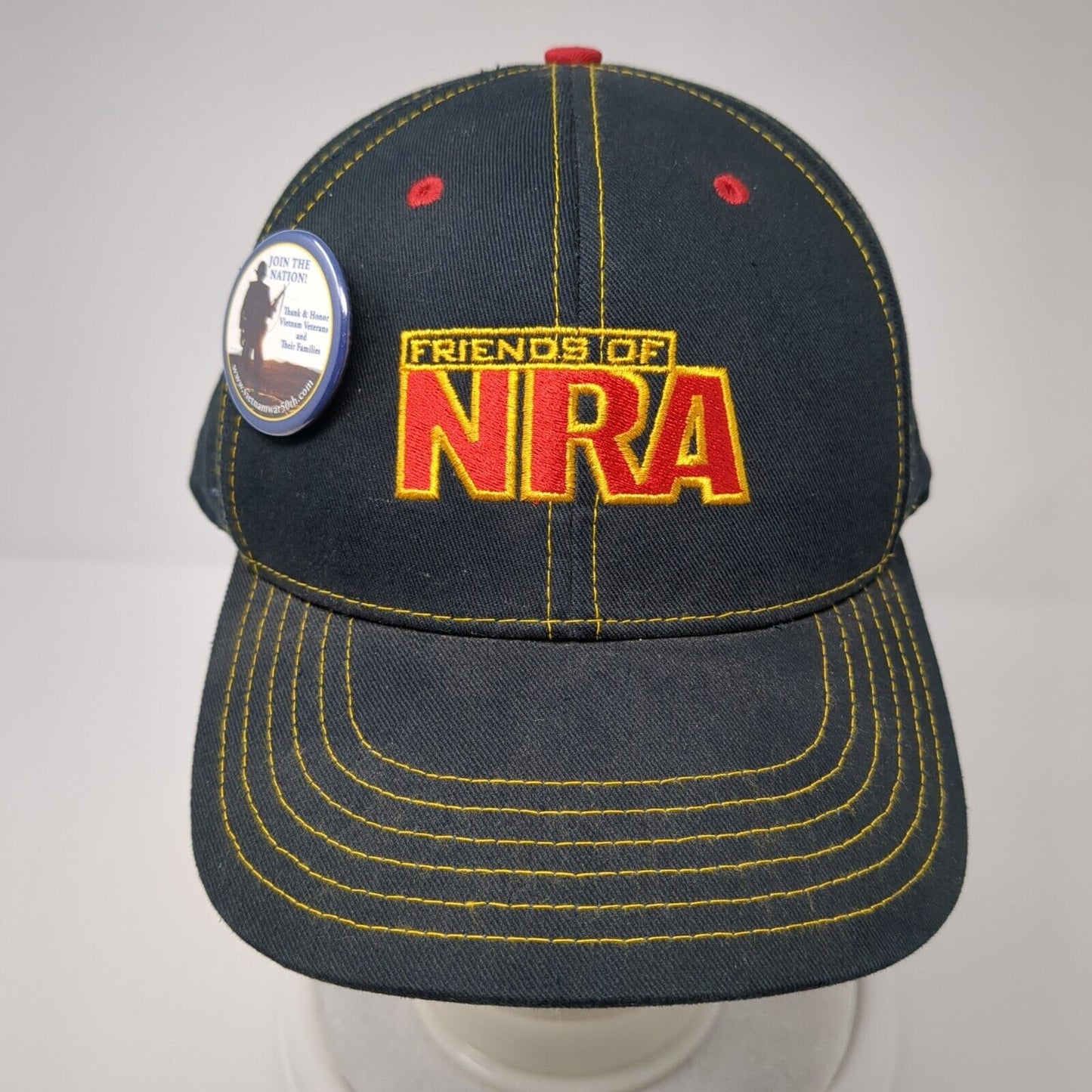 Friends of NRA Strapback Hat Blue One Size Adjustable Embroidered Pin