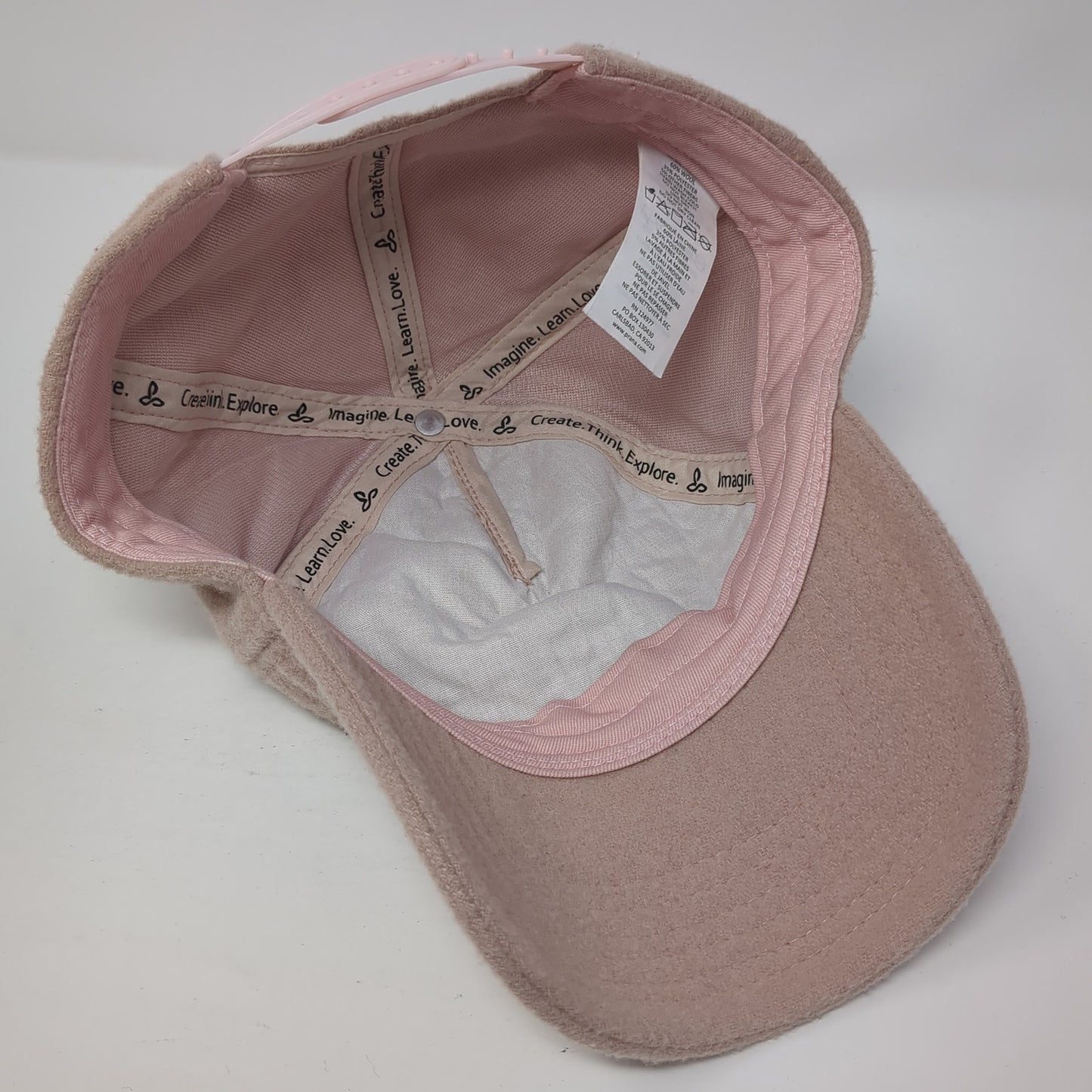 Prana Snapback Hat Pink One Size Adjustable Lightweight 6 Panel Blank