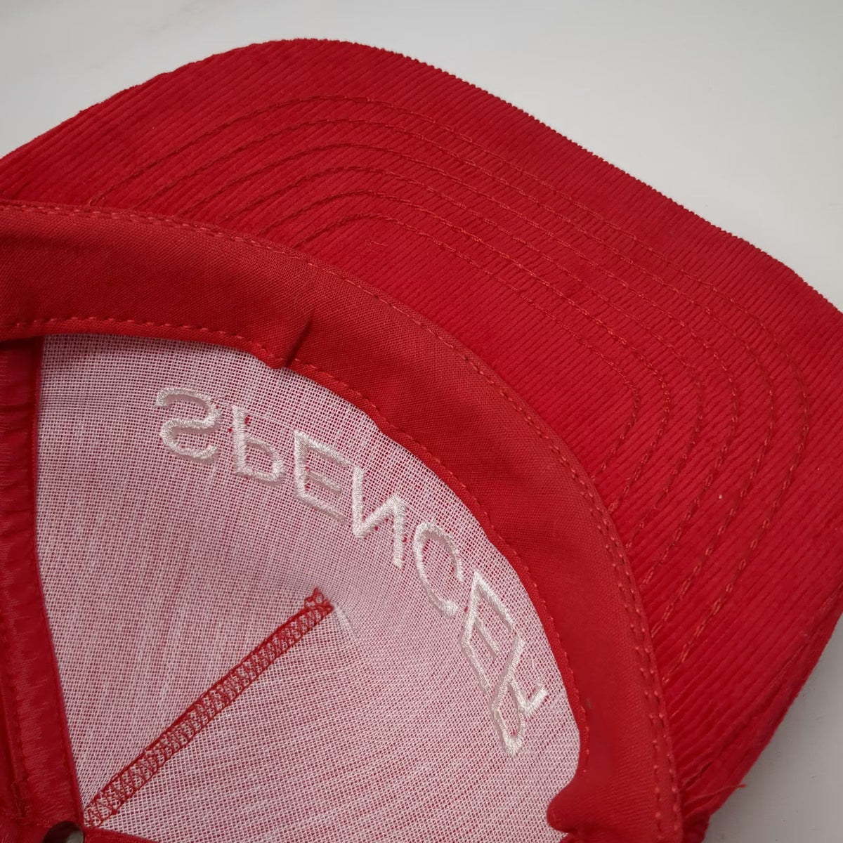 5 Panel Hat Red One Size Corduroy Spencer Embroidered Snapback Made in USA Cap