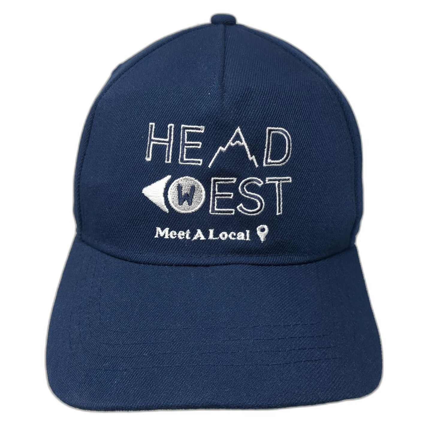 Crowns 5 Panel Blue Hat One Size Meet A Local Head West Mountain Snapback Cap