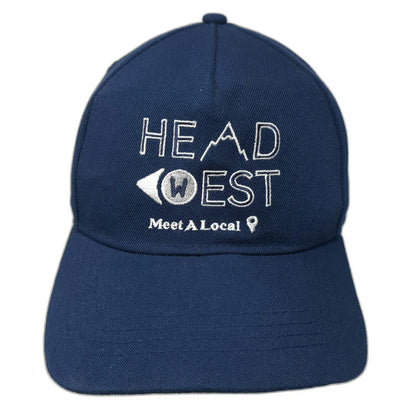 Crowns 5 Panel Blue Hat One Size Meet A Local Head West Mountain Snapback Cap