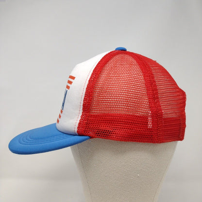'Merica Flag Snapback Mesh Back Trucker Hat Multi OSFA Colorblock