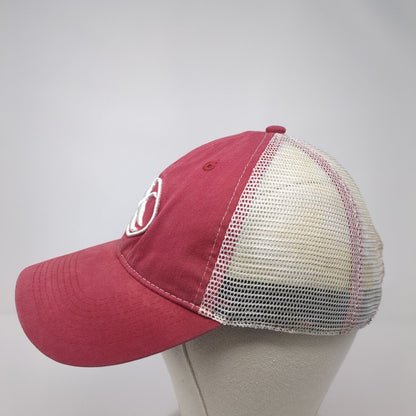 Outdoor Cap Strapback Mesh Back Trucker Hat Red One Size Embroidered Logo