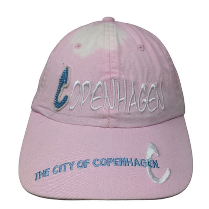 The City Of Copenhagen Strapback Hat Pink One Size Embroidered