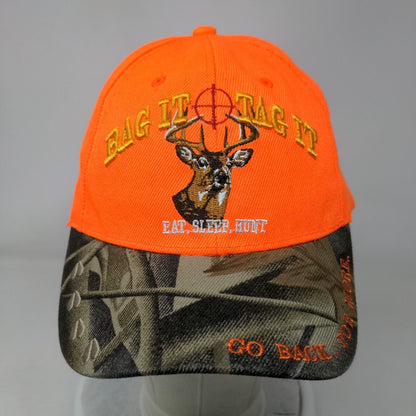 Bag It Tag It Eat Sleep Hunt Strapback Hat Multi OSFA Embroidered 6 Panel