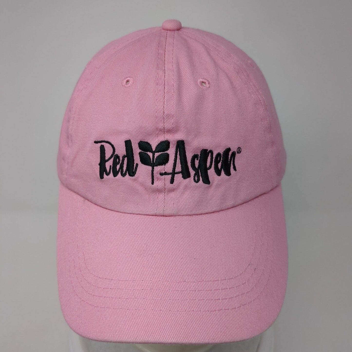 Red Aspen Slideback Hat Pink OS Adjustable Embroidered Vented Holes 6 Panel