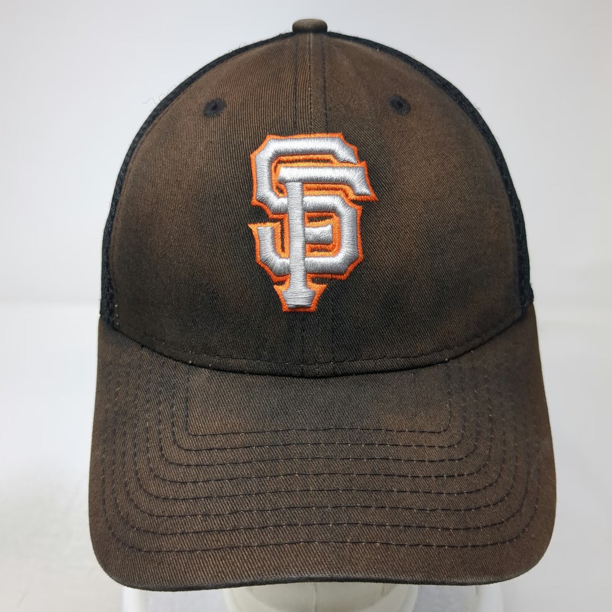 New Era San Francisco Giants MLB Baseball Cap Black M Mesh Back Stretch Fit Hat