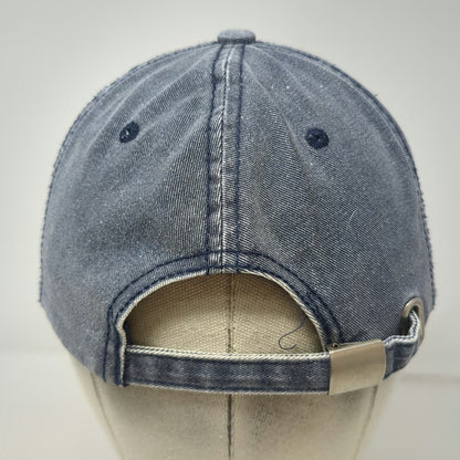Blue Baseball Cap One Size Anchor Embroidered Slideback Cotton Nautical Sea Hat