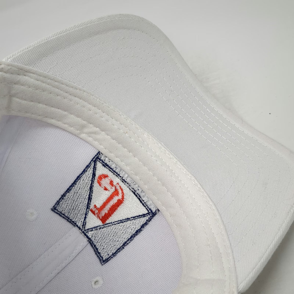 Otto Johnstone Fujitsu Baseball Cap White One Size Blue Orange Red Slideback Hat