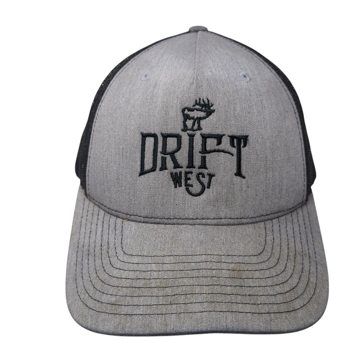 Drift West Snapback Mesh Back Trucker Hat Gray One Size Colorblock