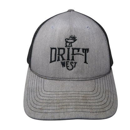 Drift West Snapback Mesh Back Trucker Hat Gray One Size Colorblock