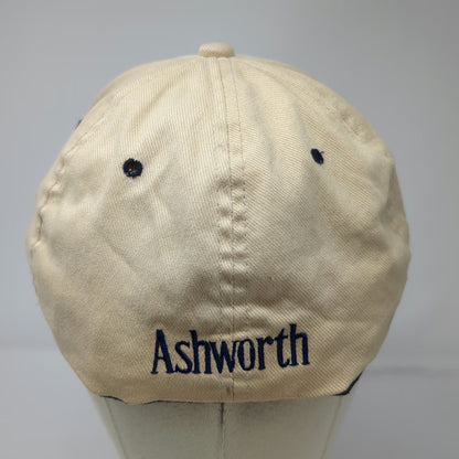 Ashworth Baseball Cap Beige L-XL Golf Swing O'Haras Lion Logo Hat Stretch
