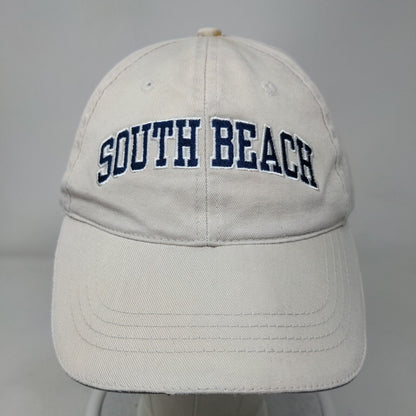 South Beach Slideback Hat Tan One Size Adjustable Embroidered 6 Panel Jhats