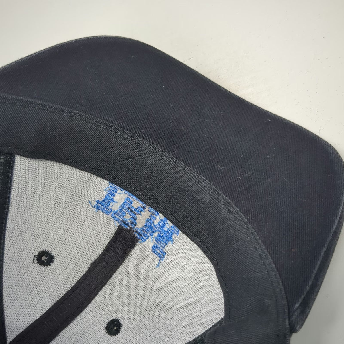 K-Products Baseball Cap Black Blue White IBM ITG Tree Slideback Hat Vintage