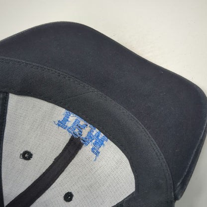 K-Products Baseball Cap Black Blue White IBM ITG Tree Slideback Hat Vintage