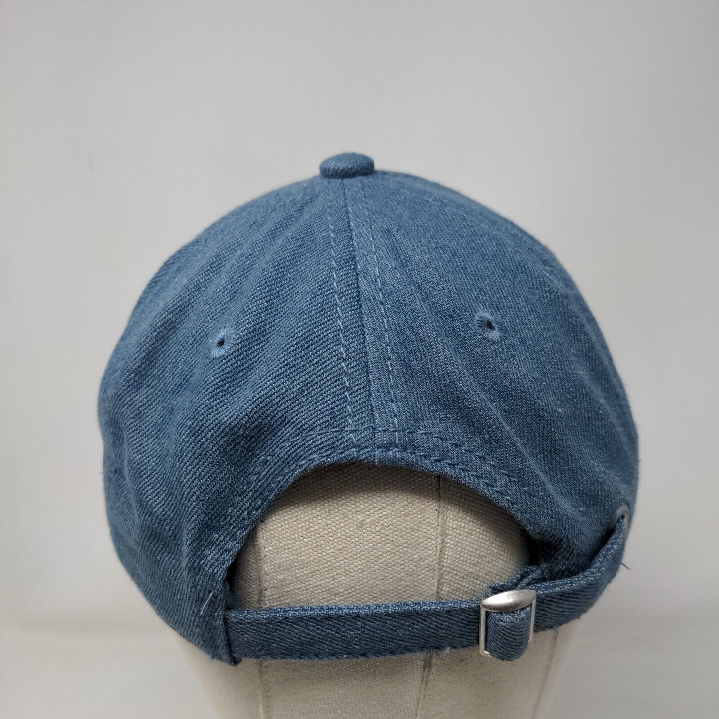 Unbranded Slideback Hat Blue One Size Adjustable Vented Holes 6 Panel Blank