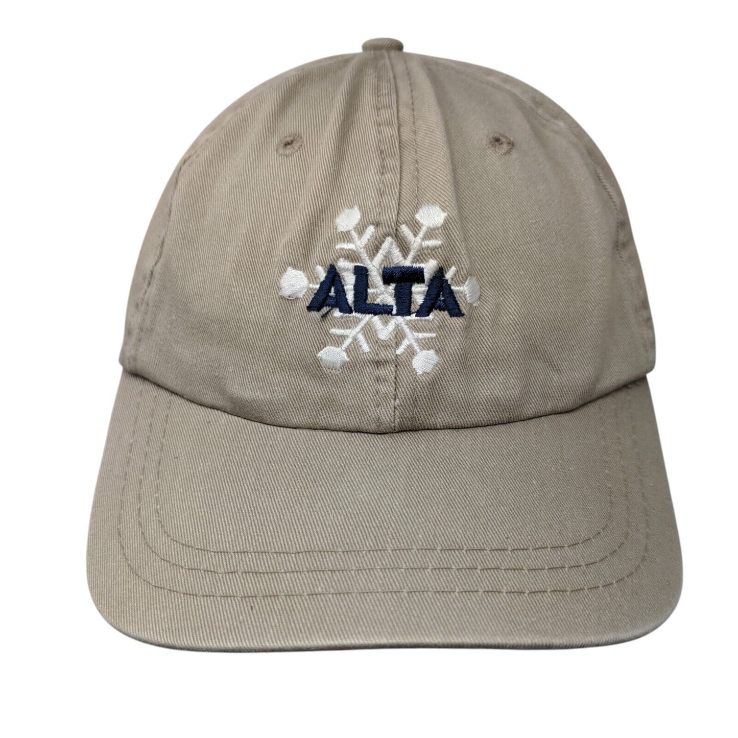 Alta Snowflake Slideback Hat Tan OSFA Embroidered Leather Strap
