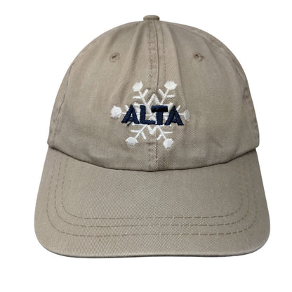 Alta Snowflake Slideback Hat Tan OSFA Embroidered Leather Strap
