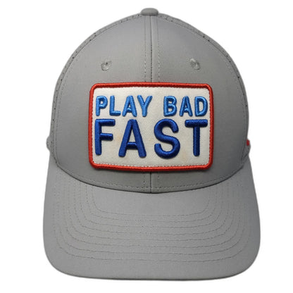 GHOST Trucker Hat Gray One Size Play Bad Fast Patch Perforated Golf Snapback Cap