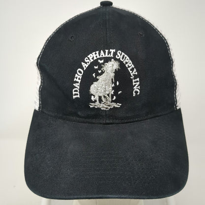 Trucker Hat Black White One Size Idaho Asphalt Supply Inc Snapback Paving Mesh