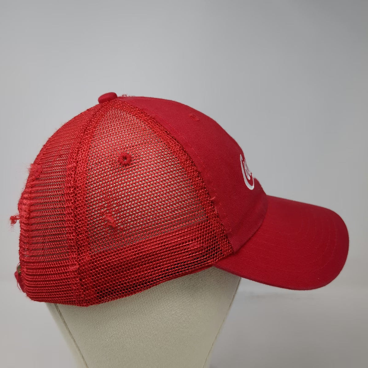 Coca-Cola Logo Red OSFM Baseball Cap Hat Mesh Back Slideback Embroidered Cotton