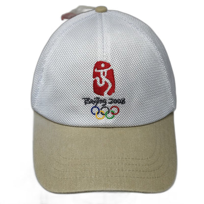 Beijing 2008 Olympics Official Mesh Trucker Hat White Beige Snapback W/Tags