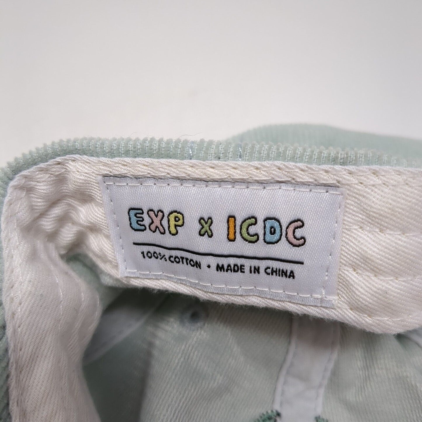 EXP x ICDC Dolphin Snapback Hat Green One Size Adjustable Corduroy