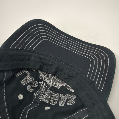 Hat Graphix 360 Baseball Cap Black One Size Las Vegas Nevada Sign White Stitch