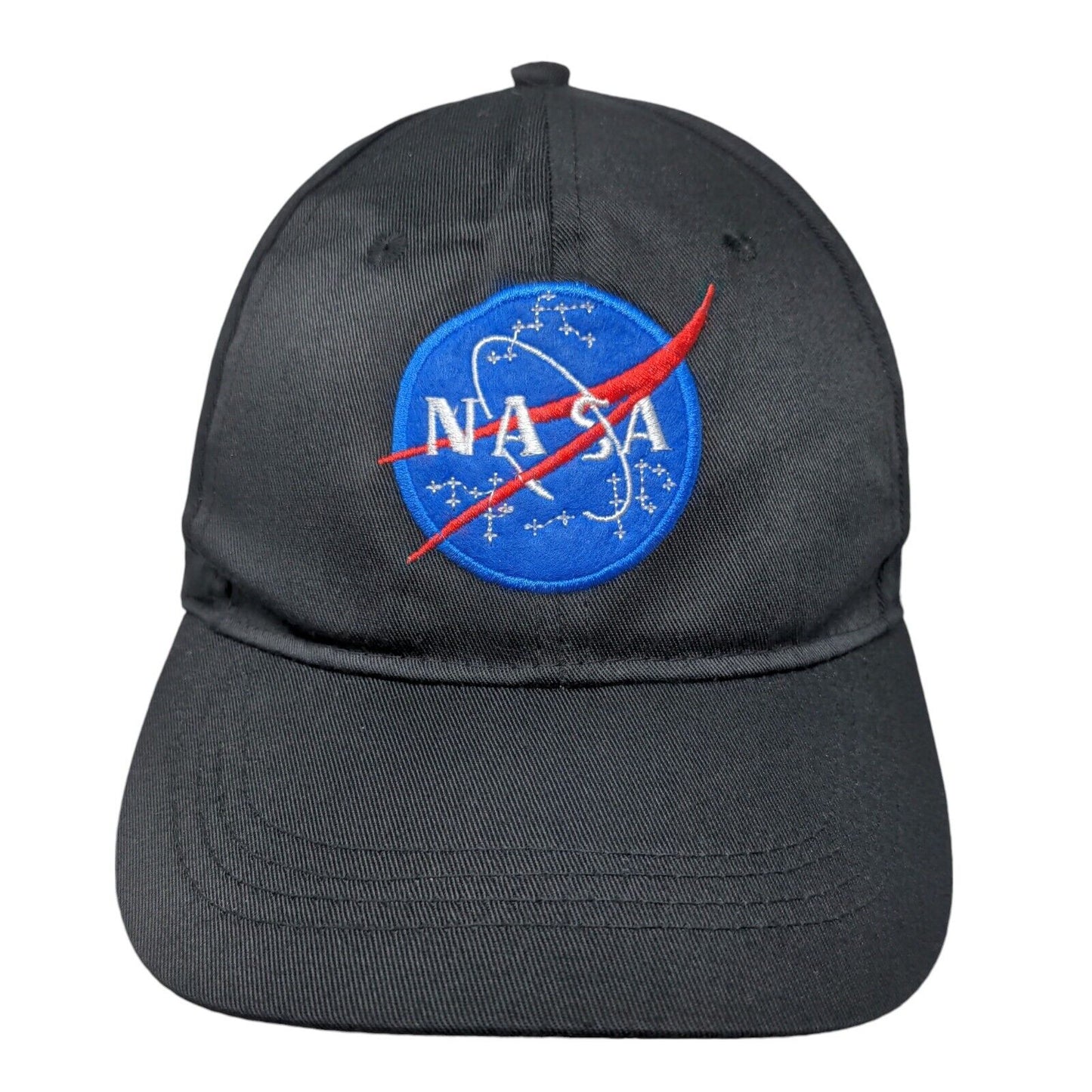 NASA Strapback Hat Black Small Adjustable Embroidered Vent Holes Spirit