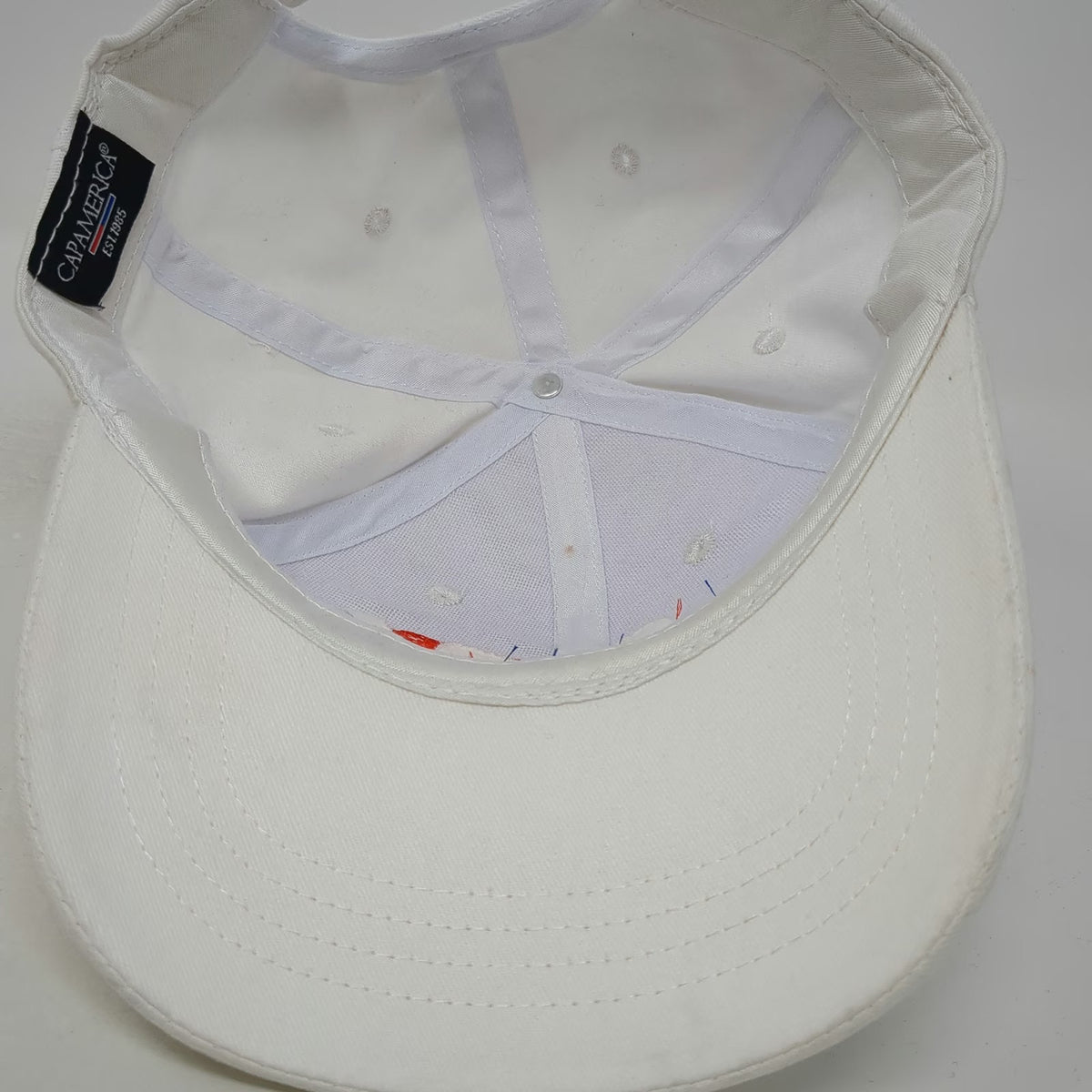 Cap America Baseball Cap White One Size Capital One Embroidered Strapback Hat