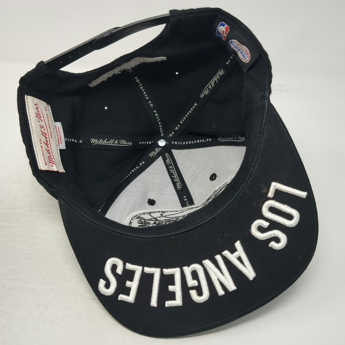 Mitchell & Ness NBA Los Angeles Clippers Snapback Black One Size Flat Brim Hat