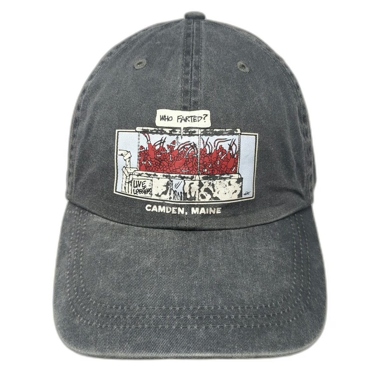 Fahrenheit Headwear Baseball Cap Gray One Size Who Farted Lobster Camden Maine