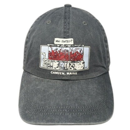 Fahrenheit Headwear Baseball Cap Gray One Size Who Farted Lobster Camden Maine