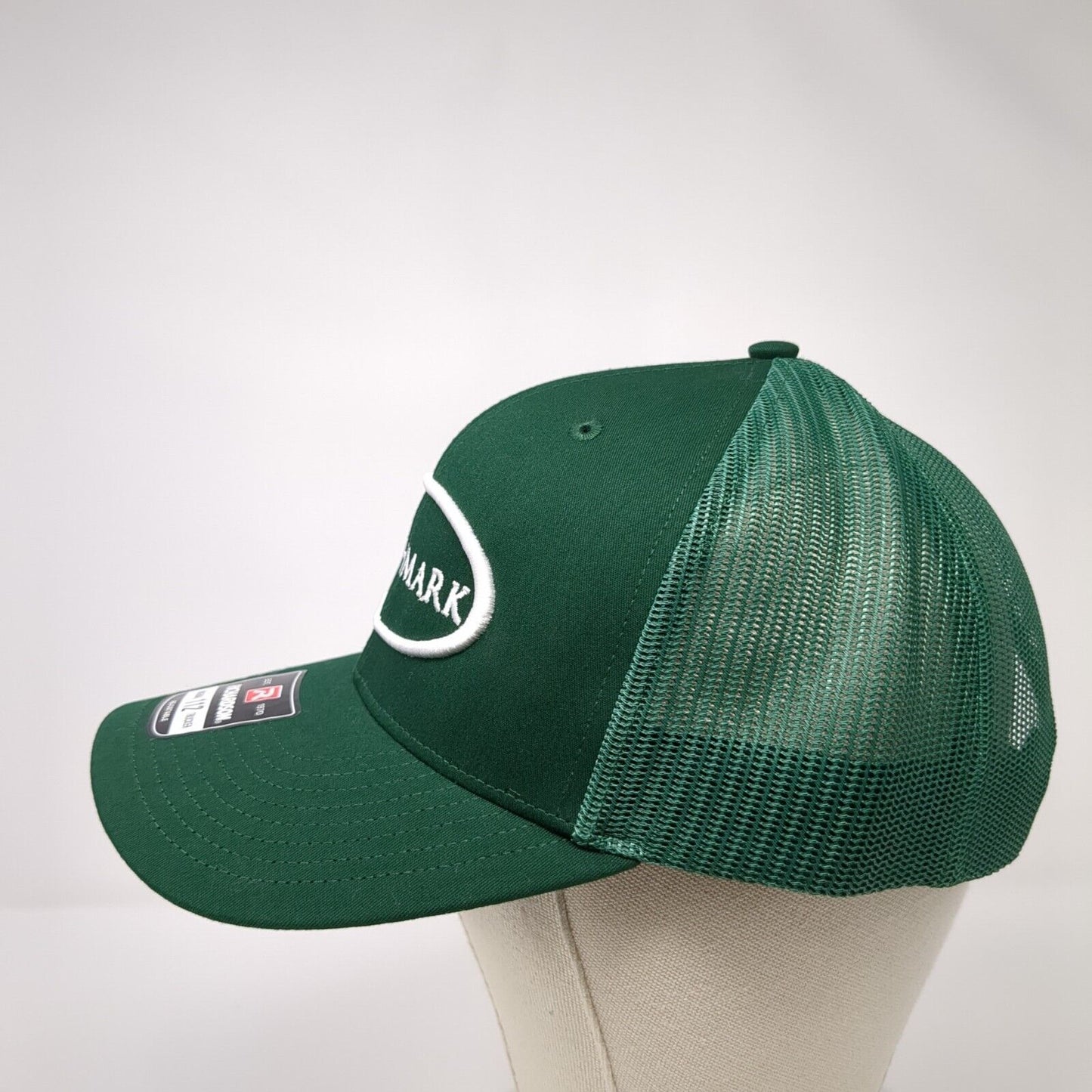 Touchmark Snapback Mesh Back Trucker Hat Green OSFA Adjustable Solid