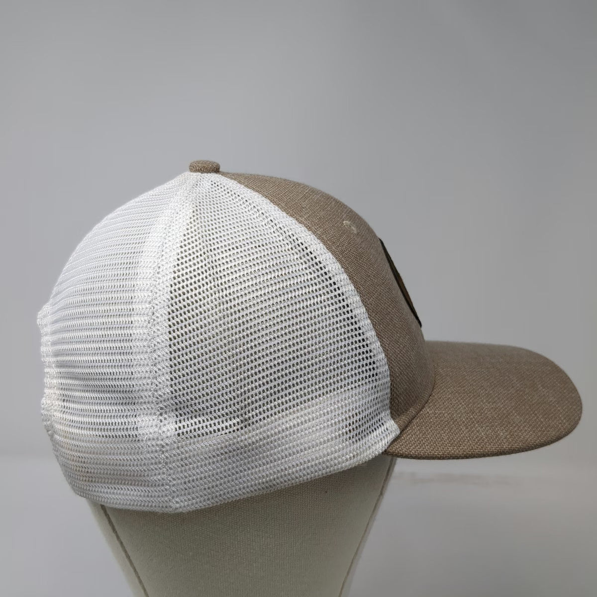 Snap-on Trucker Hat Brown OSFM Mesh Back Snapback Never Compromise Logo Patch