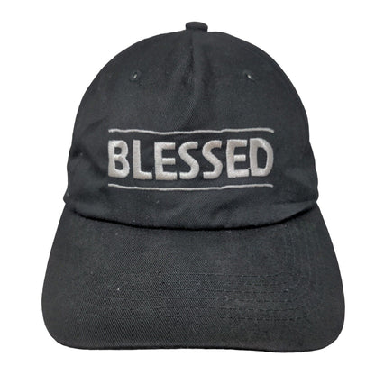 Blessed Strapback Hat Black OSFA Embroidered Adjustable Think Positive