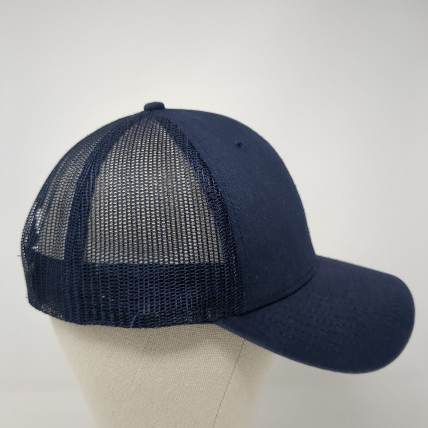 NV Caps Snapback Trucker Hat Blue One Size Adjustable Mesh Back Blank