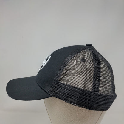 True Classic Snapback Mesh Back Trucker Hat Black One Size Embroidered