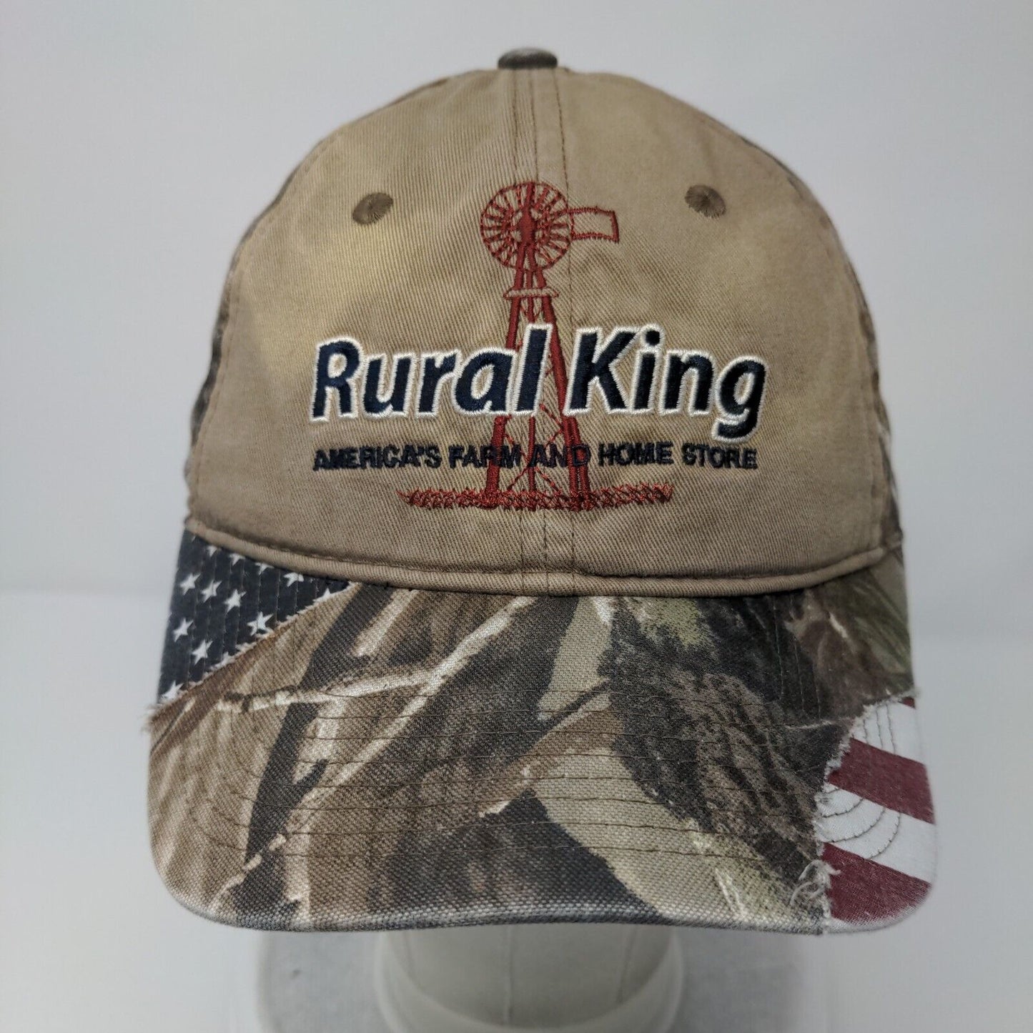 Rural King America's Farm And Home Store Snapback Hat Camouflage OSFM Patriotic