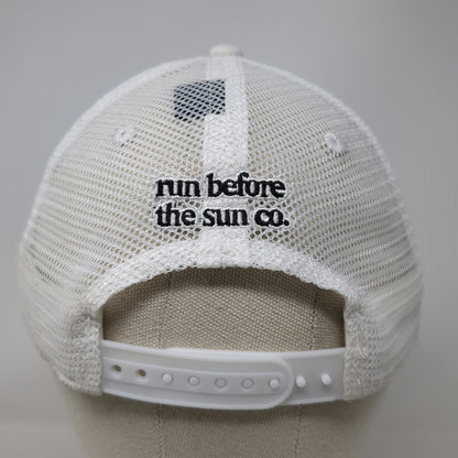 Run Before the Sun Co. Trucker Hat White One Size Hustle Is Real Mesh Snapback