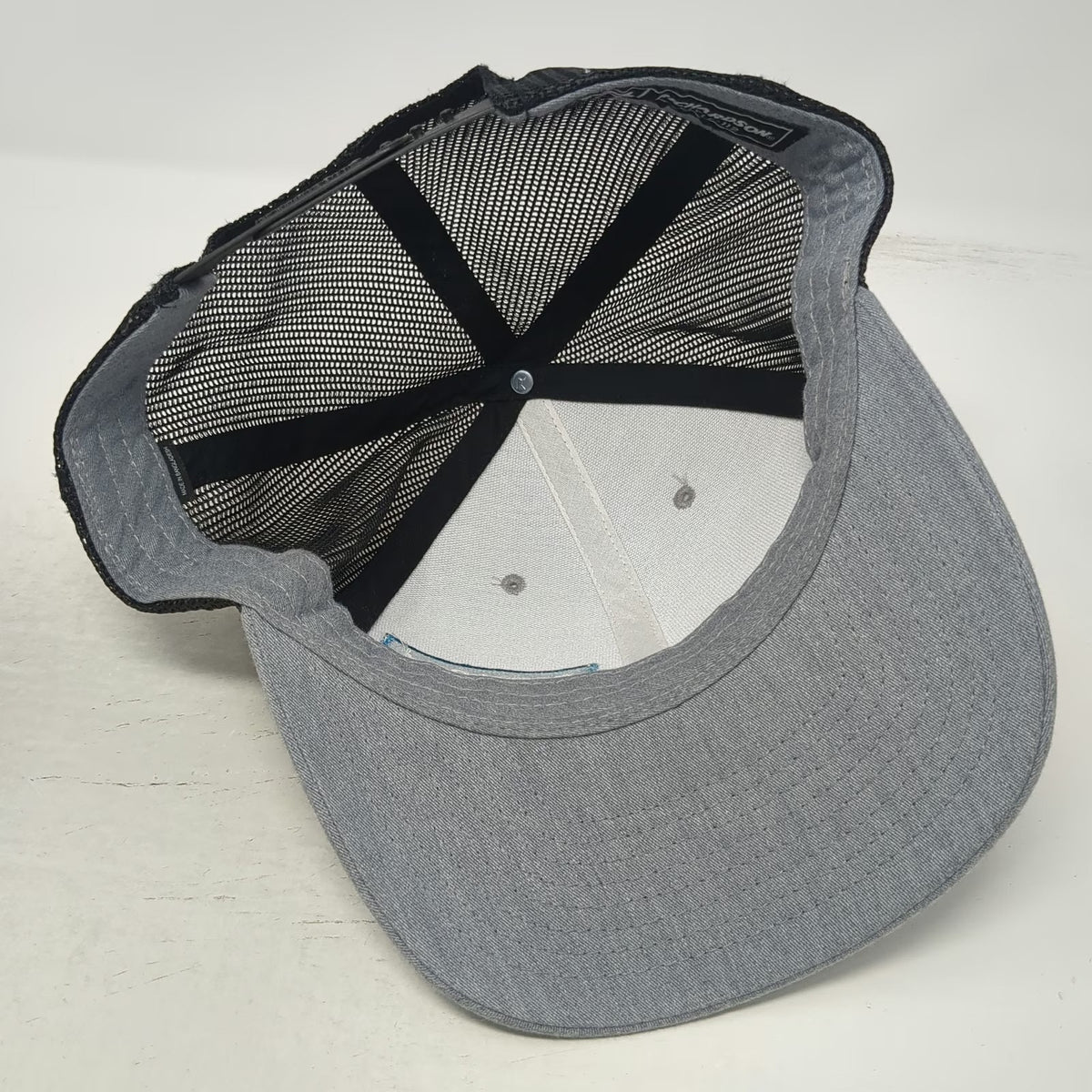 Richardson Trucker Hat Gray One Size Snapback Portapros Mesh Patch Logo Hat