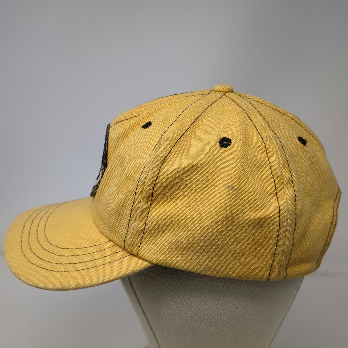 Tommy Hilfiger Baseball Cap Yellow OSFM Expedition Series Leather Strapback Hat