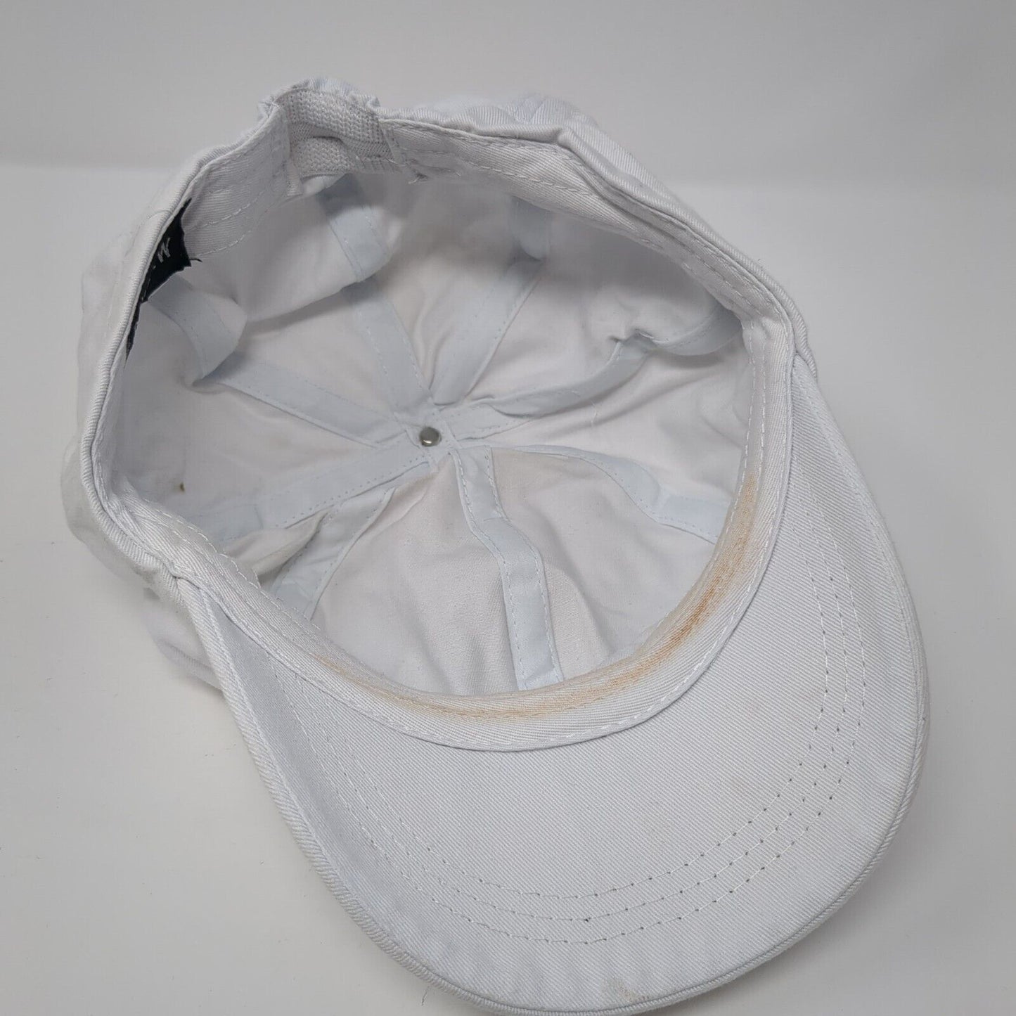Army Crew Fitted Newsboy Cap White 57cm Stretch Lightweight Blank Cotton