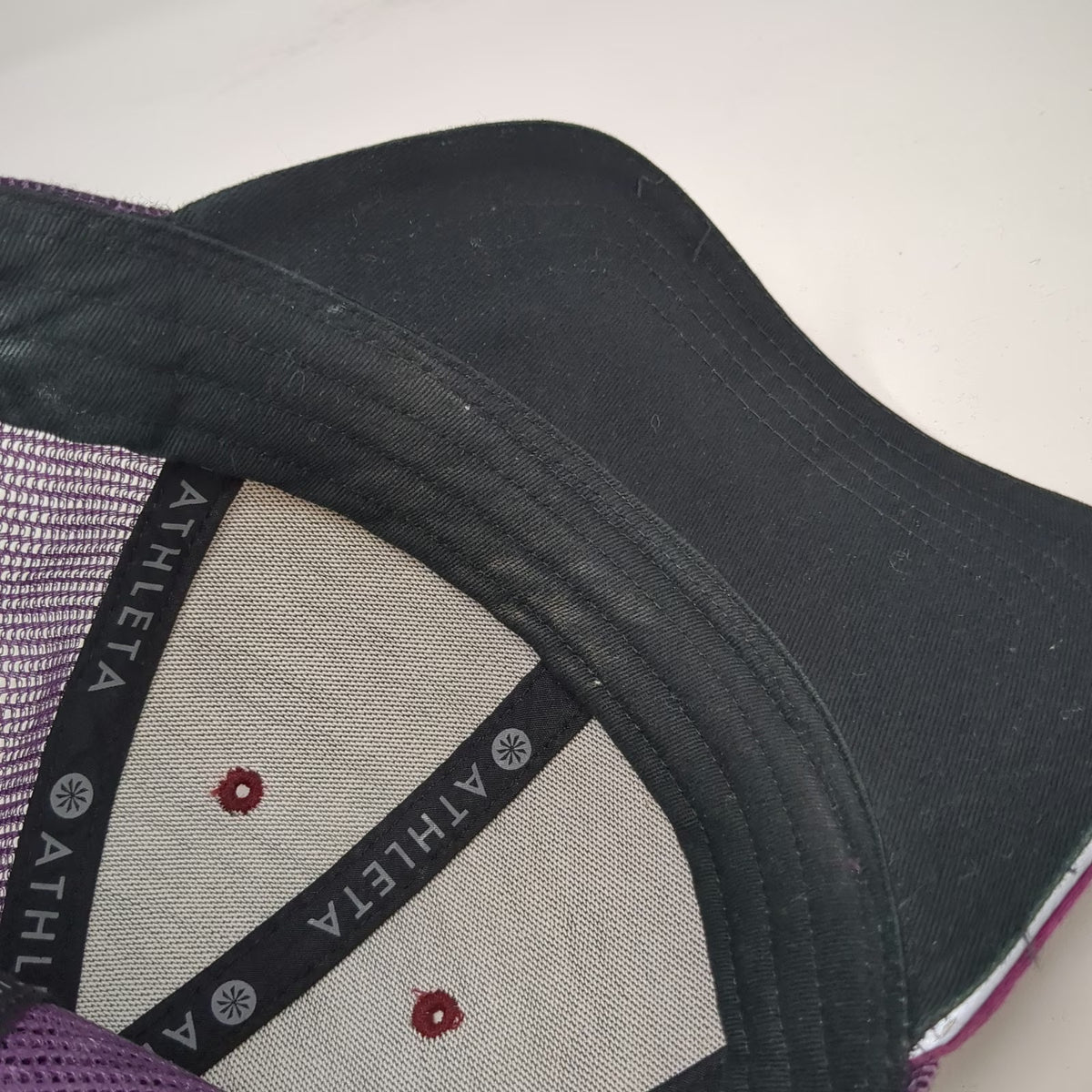 Athleta Trucker Hat Purple OS Mesh Back Snapback Cotton Blend Activewear Workout