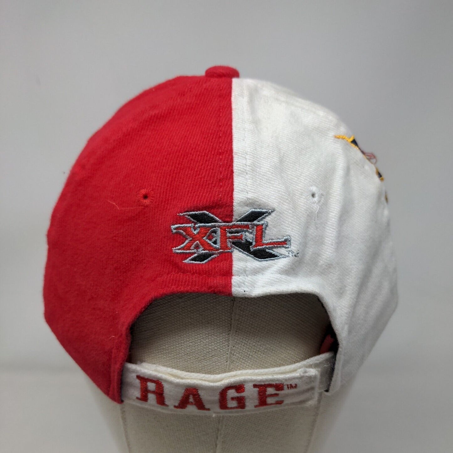 Orlando Rage XFL Strapback Hat Red White Embroidered Logo Big Side Hit OSFA